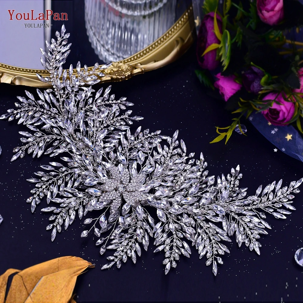 Bridal Hair Accessories Crown Headband Bridal Jewelry Set YouLaPan HP420 Wedding Accessories Bridal Headpieces Luxurious Banquet Jewelry Headdresses Bride Tiara and Crown Flower Headband