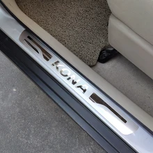 Автомобильные аксессуары для hyundai Kona, дверная педаль подоконника, стикер из нержавеющей стали, Полоска, защита для автомобиля, Стайлинг, защита,,, 4 шт