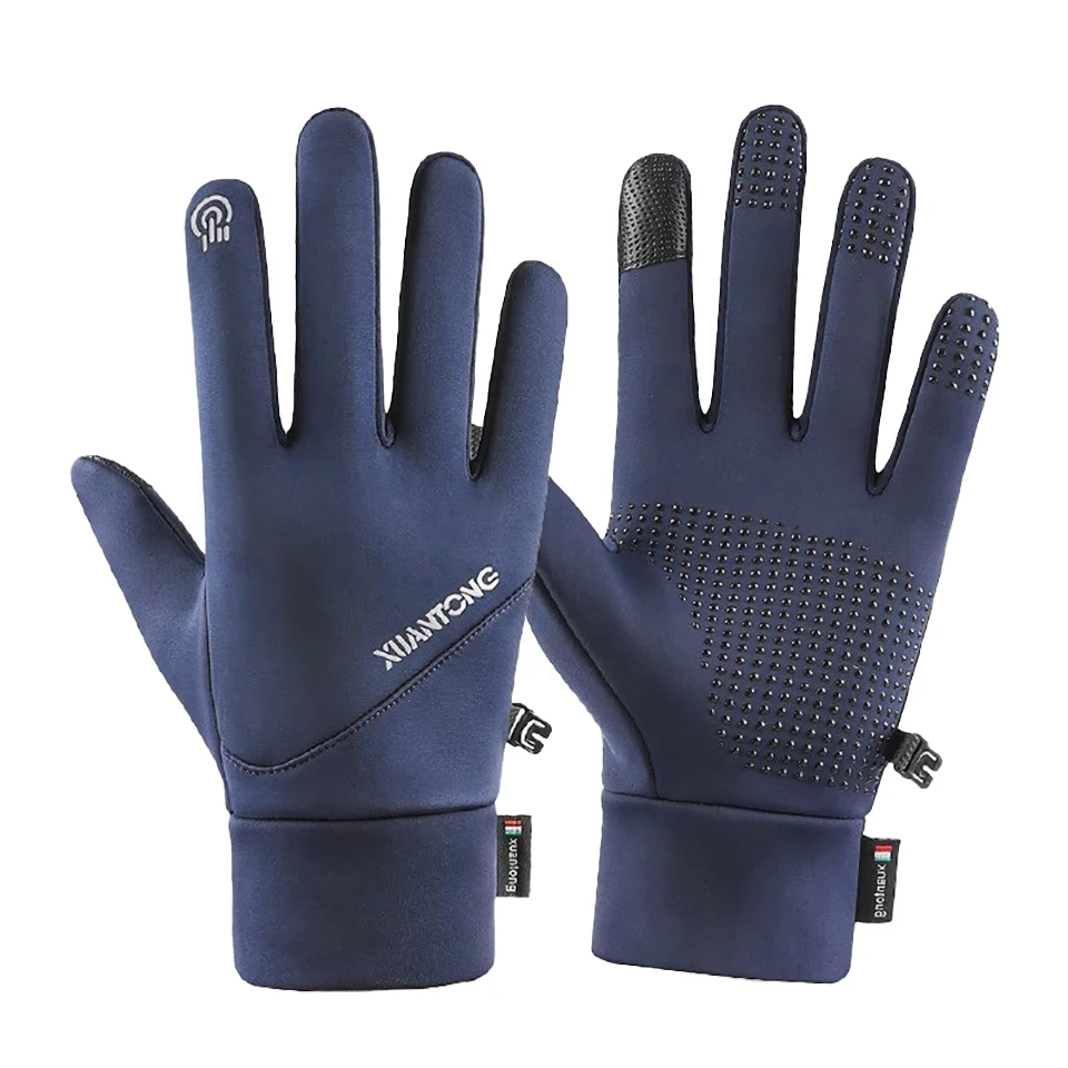 

Водонепроницаемые велосипедные перчатки GOBYGO, Нескользящие ветрозащитные теплые удобные перчатки унисекс для сенсорных экранов для улицы, бега, рыбалки, велоспорта