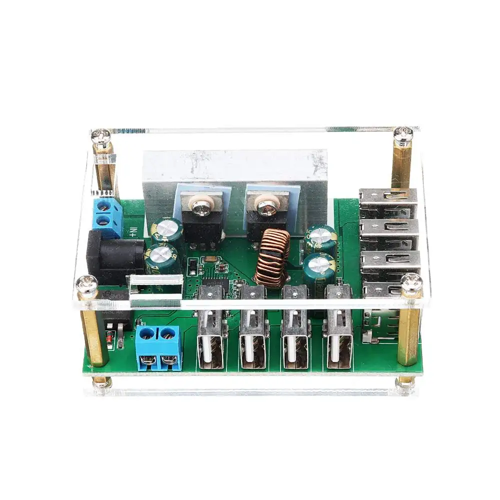 8 USB Выход 9V 12V 24V 36V 5V 10A DC-DC зарядки автомобиля понижающий стабилизатор напряжения Питание модуль с чехлом