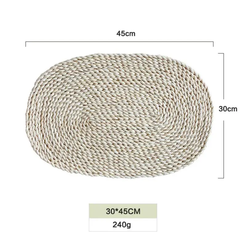 width30 length45CM Подстилки из ротанга, соломенные подстаканники, обеденный стол, коврик с теплоизоляцией, держатель для горшка, плетеная подставка для напитков, кухонные аксессуары - Цвет: width30 length45CM