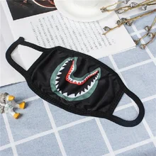 Осень Зима Хлопок Черная ротовая маска теплая анти-пылевой респиратор намордник маска с рисунком