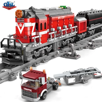 

1002PCS 98219 Electric Rail Train Building Blocks Diesel Locomotive Diesel Locomotive Bricks Toy Gift for Children Christmas