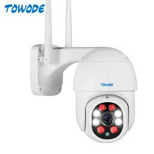 TOWODE WIFI IP Camera HD 1080P 3MP Home Security PTZ Rotation Dome Surveillance Camera Color Night Vision Ai Human Detect Alarm