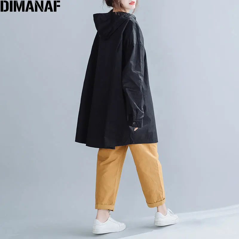 amazing  DIMANAF Plus Size Women Jackets Coats Autumn Oversized Loose Female Lady Outerwear Basic Casual Clo