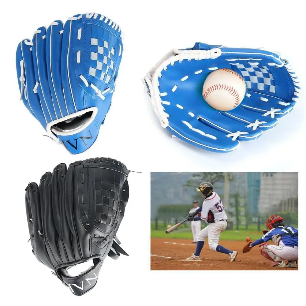 Training Baseball Glove Black Blue Outdoor Sports Softball Practice