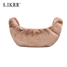 S. IKRR зимние сумки для женщин Роскошная Наплечная Сумка из искусственного меха через плечо Bolsa Feminina Повседневная модная плюшевая большие сумки через плечо