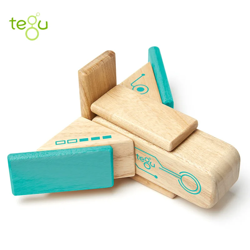 

America Tegu Magnetic Building Blocks 8-Piece Magnetic Wooden Building Blocks Future World Loeb Fight Inserted Educational Assem