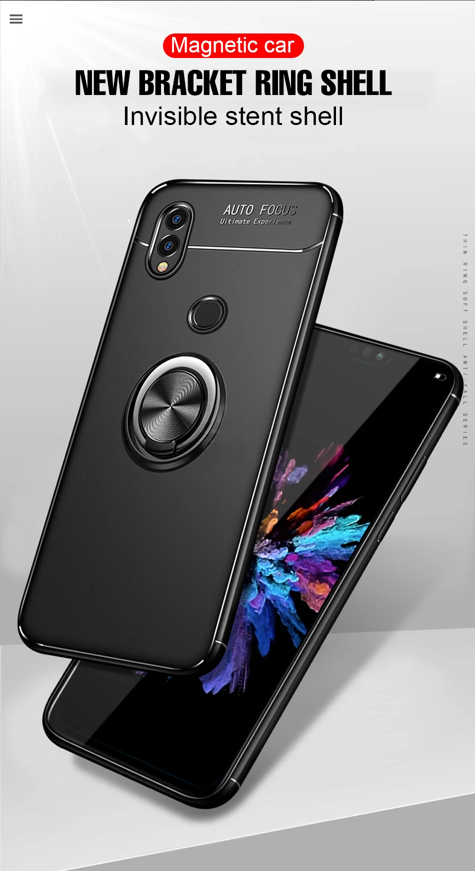 Для huawei P20 Pro Honor 10 9 Lite чехол для телефона роскошный Невидимый чехол с кольцом для huawei Honor 8x Max Мягкий противоударный чехол