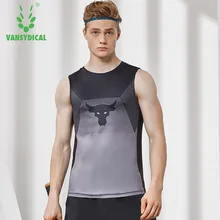 Быстросохнущий мужской жилет для бега, баскетбола, тренировок, без рукавов, спортивное пальто, простая повседневная спортивная рубашка с буквенным принтом таурена