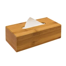 ABLA Bamboo box 7.5 x 24 x 12 cm can be used for paper handkerchiefs, as paper towel dispenser with removable bottom as a cosmet