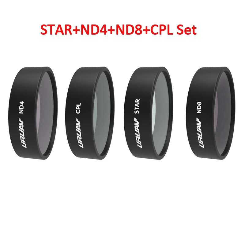 4 Lens Filter Set URUAV ND4/ND8/ND16/ND32/CPL/STAR/UV фильтр для объектива для камеры FIMI X8 SE HD 4K - Цвет: 4 Lens Filter Set