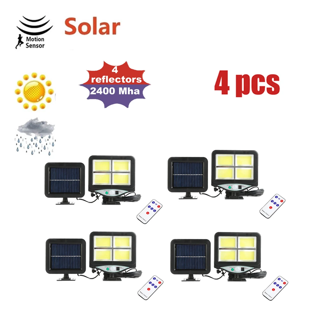 

LED Solar Light Outdoor PIR Motion Sensor Wall Lamp Solar Garden Lights Waterproof SpotlightStreet Yard Path Light remote 3 mode