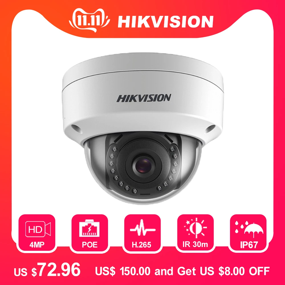 HIK Новая камера видеонаблюдения DS 2CD1143G0 I 4MP IR сетевая пуля ip POE H.265 + Замена 2CD1141