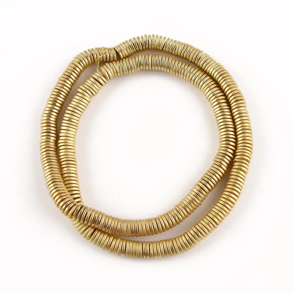 Natural Stone Matte Gold & Silver Plated Hematite Rondelle Beads