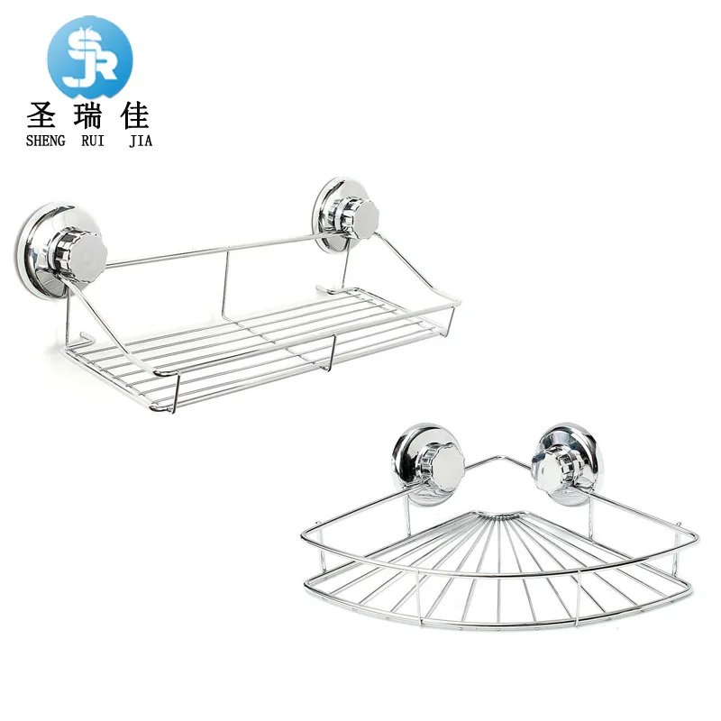 Seemless Nailless Sucker Hook Bathroom Stainless Steel Hooks Storage Shelf Strong Spacious Suction Pressure Manufacturers Direct