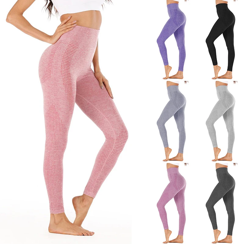 

Sport Gym Leggings Women High Waisted Pants Sexy Girls Running Fitness Seamless Legings Breathable Quick Dry Training Pants
