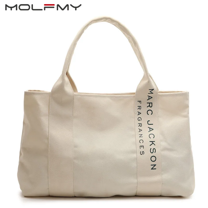 Women's Simple Canvas Handbag Letter Printing Large Capacity 2022 New Trend Bags Fashion Casual Tote Shoulder Bag Drop Shipping