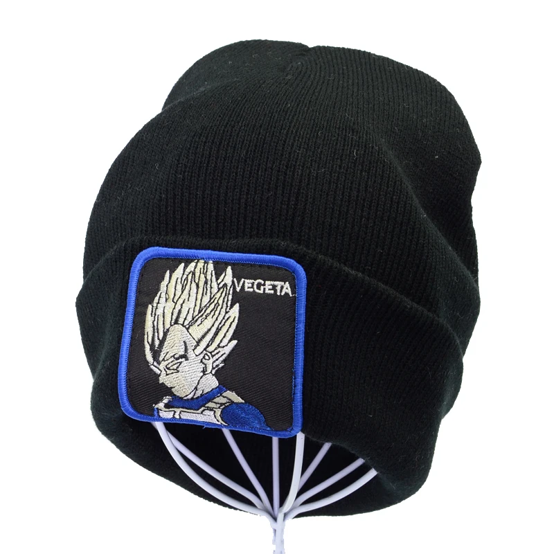 Шапка-бини с рисунком дракона из мультфильма Z Vegeta, высококачественные хлопковые зимние вязаные шапочки для мужчин и женщин, теплая вязаная зимняя шапка