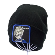 Шапка-бини с рисунком дракона из мультфильма Z Vegeta, высококачественные хлопковые зимние вязаные шапочки для мужчин и женщин, теплая вязаная зимняя шапка