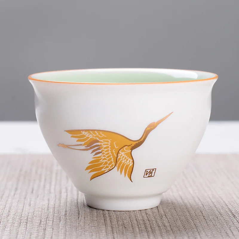 4 шт. китайские керамические чашки Celadon чайный набор кунг-фу маленький фарфоровый чайный чаша чайный сервиз Аксессуары Бытовая чашка для вина - Цвет: 6.5x4.3cm