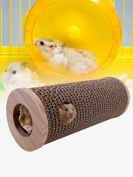 

Corrugated Hamster Tunnel Toy Winter Warm Hamster Nest Corrugated Paper Small Pet Tunnel Toy For Hamsters Mice Funny Tunnel