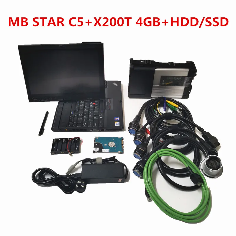 Surper mb star c5 SD Подключение диагностический инструмент с X200T 4 Гб ноутбук установка V2019.12 полное программное обеспечение с Wi-Fi готов к работе