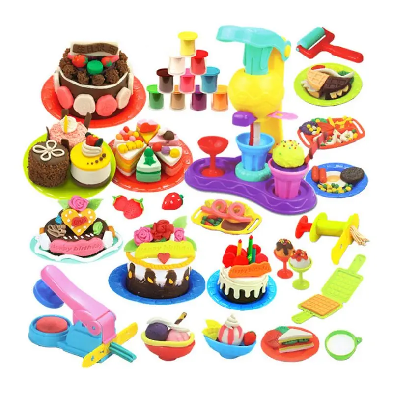 

1Set Plastic Plasticine Clay Mold Tool Set Fast Food Center Model Building DIY Toy For Baby