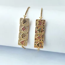 10 шт. Высокое качество микро проложить Блестящий кубический циркон коннектор CZ браслет для женщин Девушка игральные карты форма ювелирные изделия подарок BG313