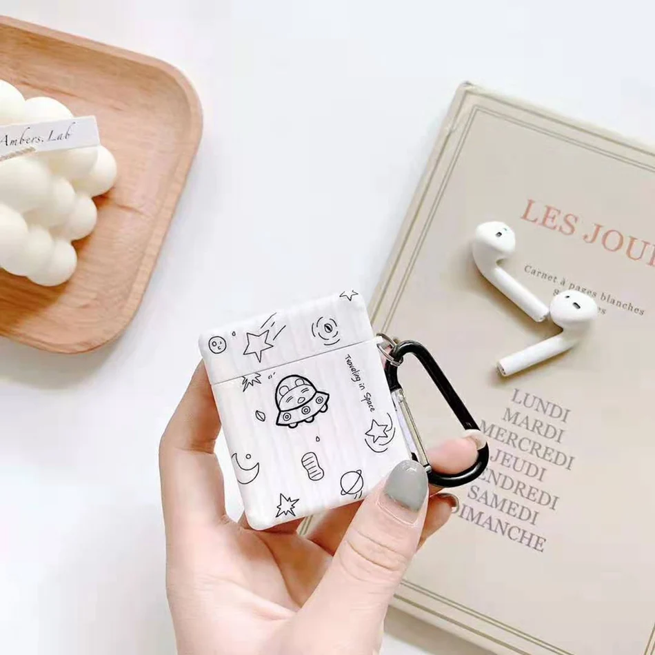Для AirPods чехол 3D личность пара изогнутый костюм чехол Чехол для Airpods 2/i10/i11 TWS Защитная крышка с крючок карабина - Цвет: A2