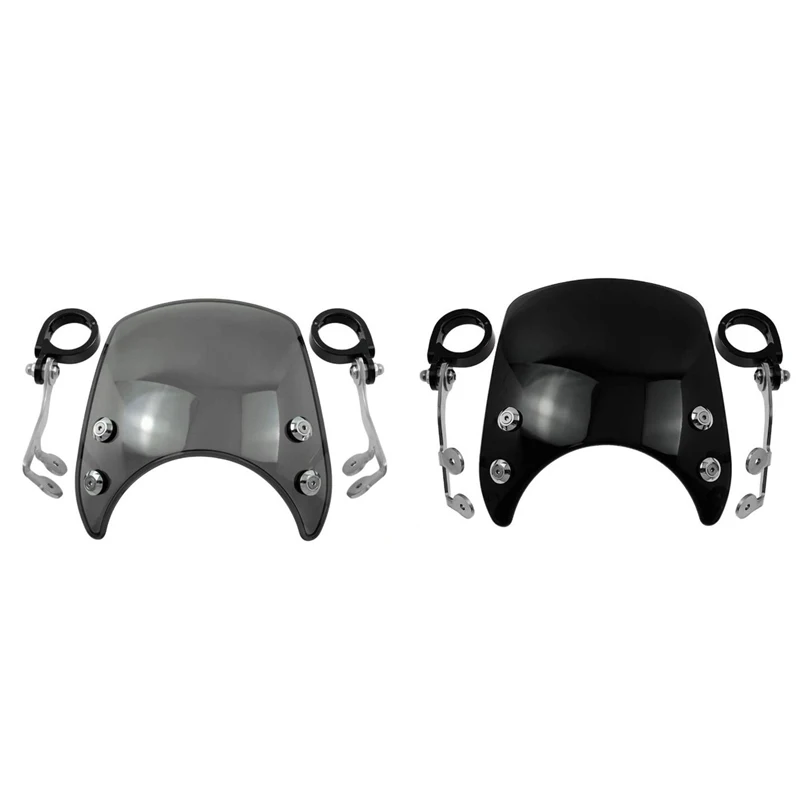 Top!-Motorcycle Windshield Windsn Wind Deflector Round-Headlight for Sportster 883 XL883 1200 Custom XL1200 Low |