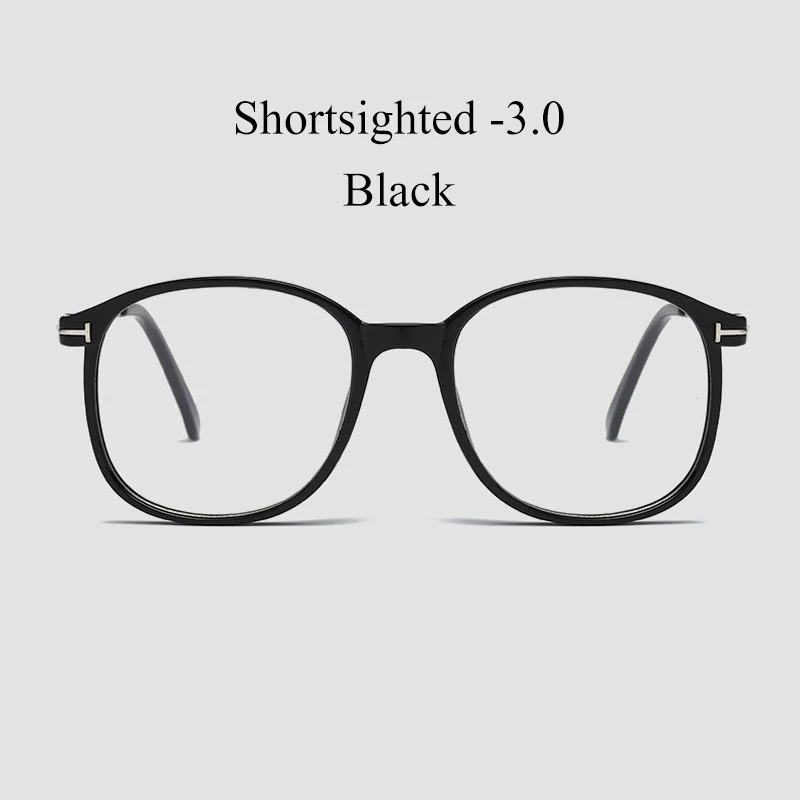 IBOODE для женщин и мужчин готовые очки для близорукости женские мужские круглые близорукие очки для близоруких очки унисекс - Цвет оправы: Black Myopia 3.0