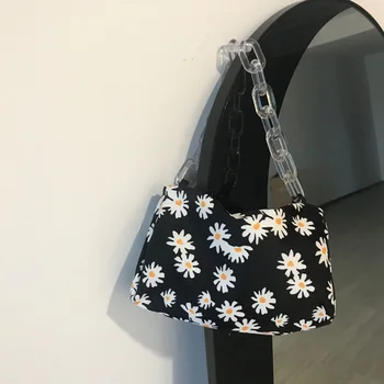 

New Style Popular Shoulder Bag Simple Luxury Handbags Flower Underarm Bag Women Bags Designer Daisy Style Acrylic shoulder strap