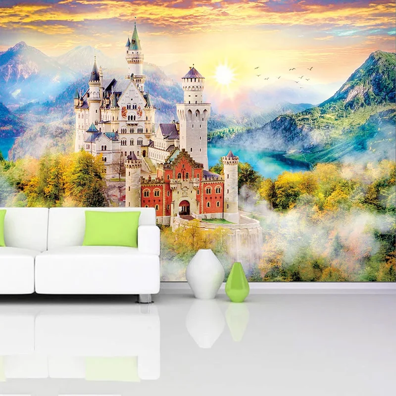 Custom-Photo-Wallpaper-3D-Swan-Stone-Castle-Landscape-Murals-Living-Room-Restaurant-Kid-s-Bedroom-Background (1)