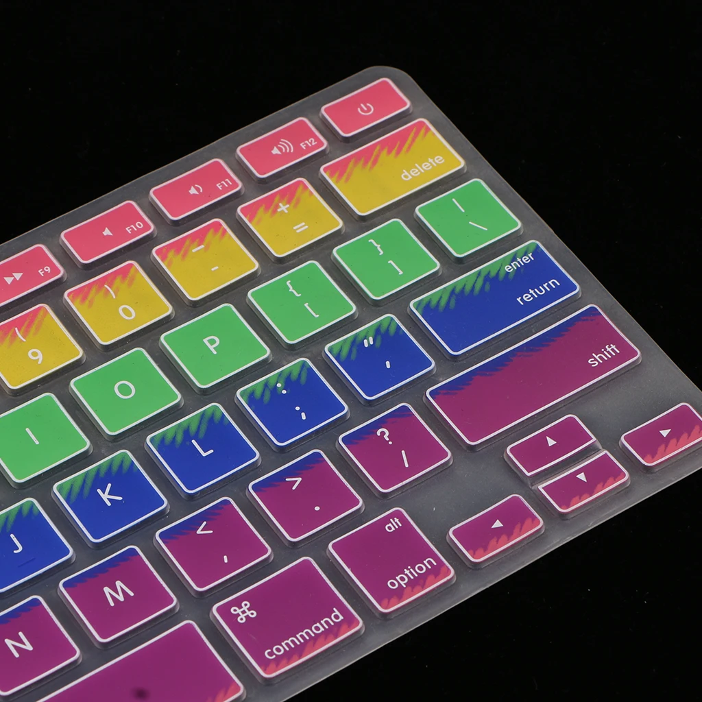 Dustproof Waterproof Silicone Rainbow Keyboard Cover Skin Protector for Macbook Pro 13/15/17'' US Version