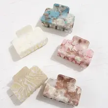 5 Colors Acetate Square Claw Clip Simple Geometric Shape Back Head Hair Claw European And American Clip Acrylic Hair Clip