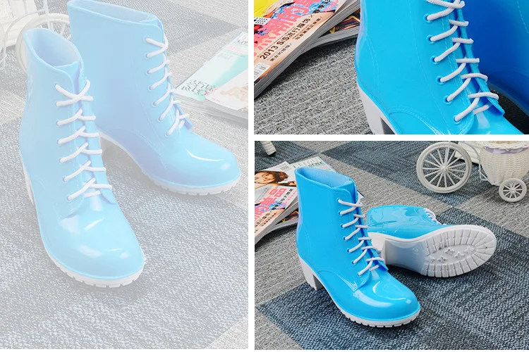 Explosion Models Non-slip Shoes Fashion Tube Rain Boots Women's Martin Boots Korean Low-heeled Shoes