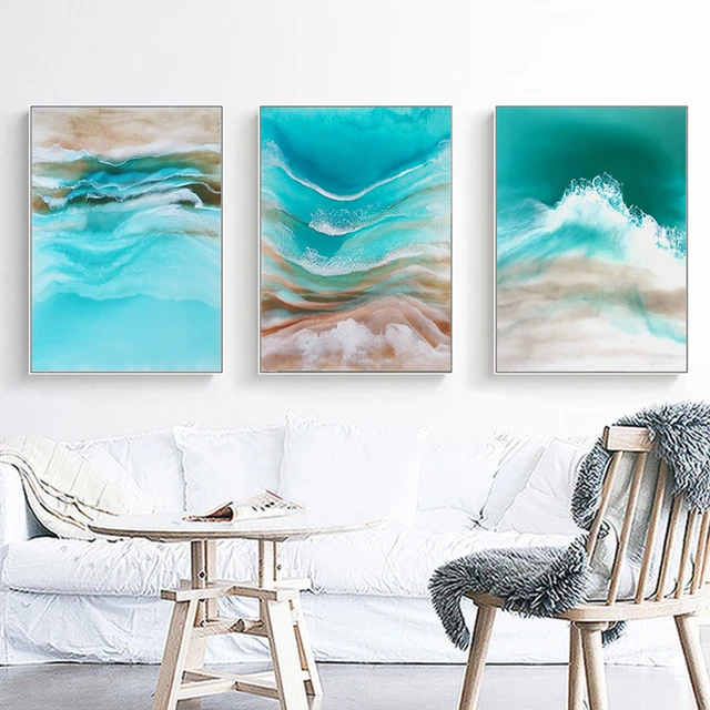 Impression sur Toile Murale Tableau Art Peinture- mer Vagues