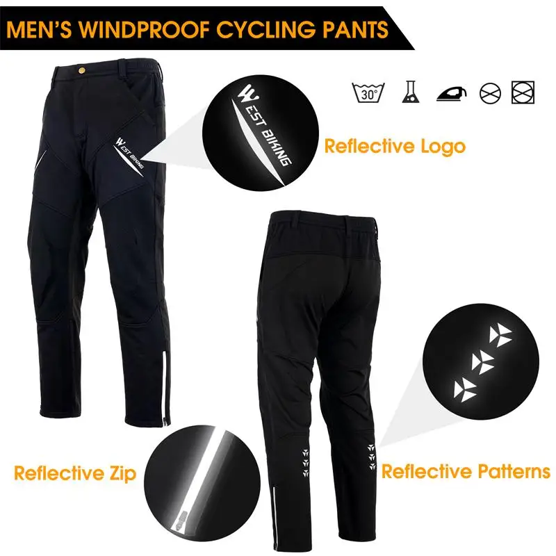 WEST BIKING Winter Cycling Pants Warm 