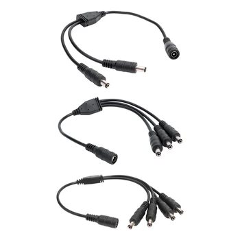 

2.1x5.5mm 1 Female to 2 3 4 Male DC Way Splitter Plug Cable for CCTV Camera