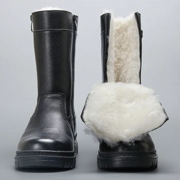 

Natural Wool Winter Men boots Non-Slip Comfortable 2020 Warmest men winter shoes #YM5223C1