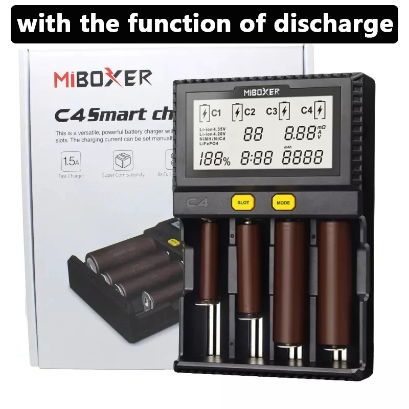 Miboxer C4 ЖК-дисплей Смарт Батарея Зарядное устройство для батарей Li-Ion (литий-ионных