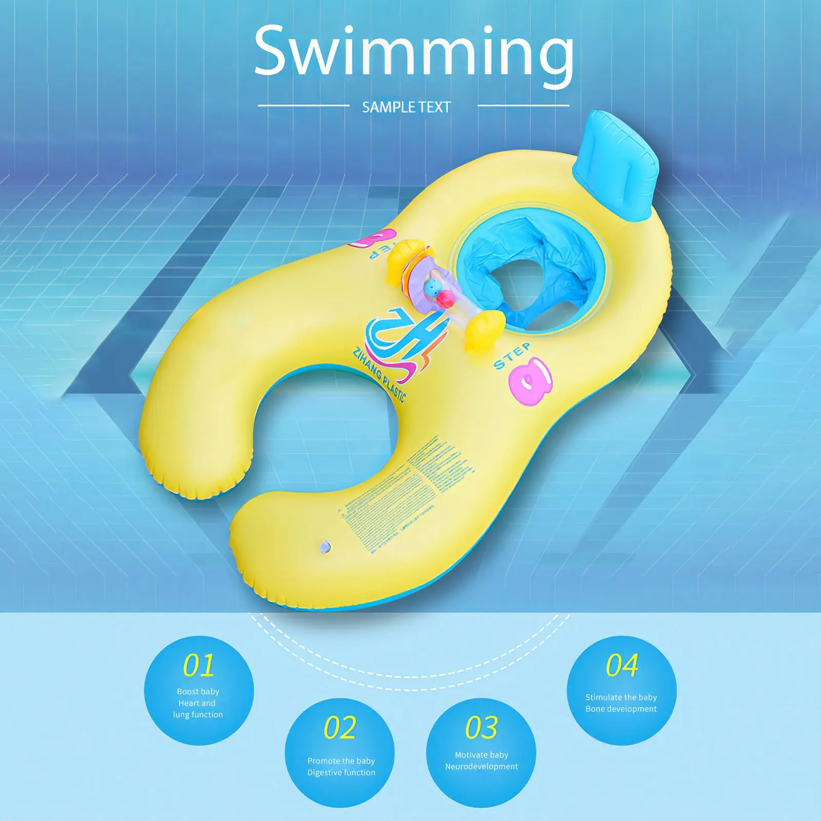 Mother Child Inflatable Ring Swimming Circle Baby Float Double Swimming