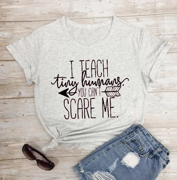 Marble-black text I teach You can't scare me Футболка подарок учителю гранж tumblr camiseta rosa feminina футболки графические женские модные топы Готическая футболка - Цвет: Marble-black text