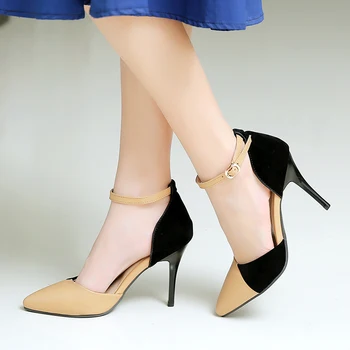 

COOLULU Women Dorsay Pumps Ankle Strap Pointed Toe All Match Sexy Party Dress Pumps Women Shoes Ladies Elegant Pumps Size 33-48