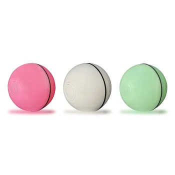

2020 USB Charging 360 Degree Self Rotating Pet Toys Colorful LED Light Drop Automatic Scrolling Ball Smart Funny Pet Toy #0729