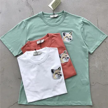 

Fox Printing Maison Kitsune T-Shirts Men Women 1:1 Top Quality Cotton Streetwear Tees Maison Kitsune T Shirt