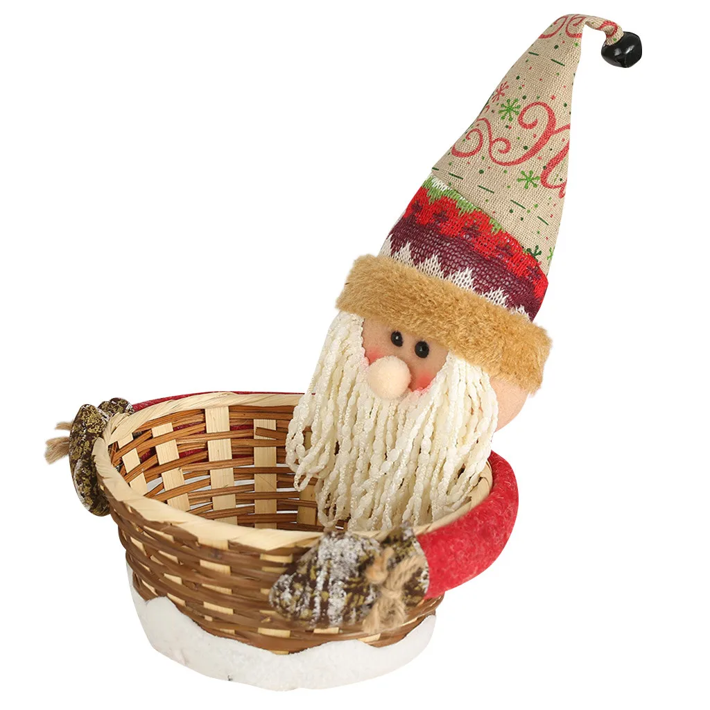 Merry Christmas Candy Storage Basket Decoration Santa Claus Storage Basket Home Decorations For Christmas New Year Decorations - Цвет: A