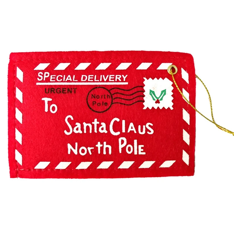20 штук, конверт, мешок конфет для Санта-Клауса, конверт с вышивкой, Рождественское украшение, детский подарок