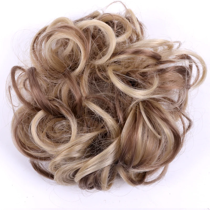 Шиньон Cheveux Jeedou синтетический грязный шиньон пончик Гари коричневый цвет волосы булочка подкладка эластичные волосы канатная Резиновая Лента Наращивание волос - Цвет: 1B/27HL